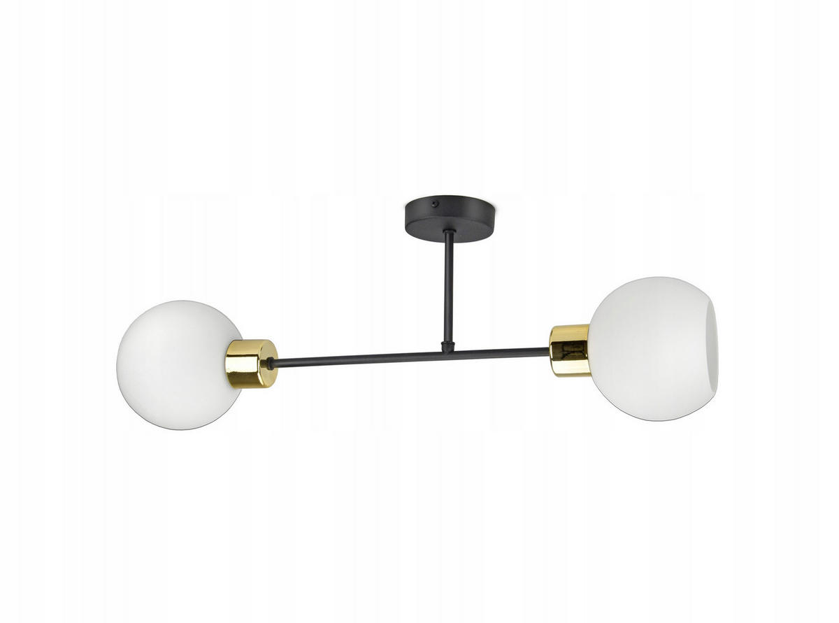 DECKENLEUCHTE Milano Glass - Goldfarben/Schwarz, Glas/Metall (14/65/25cm) - kiki design