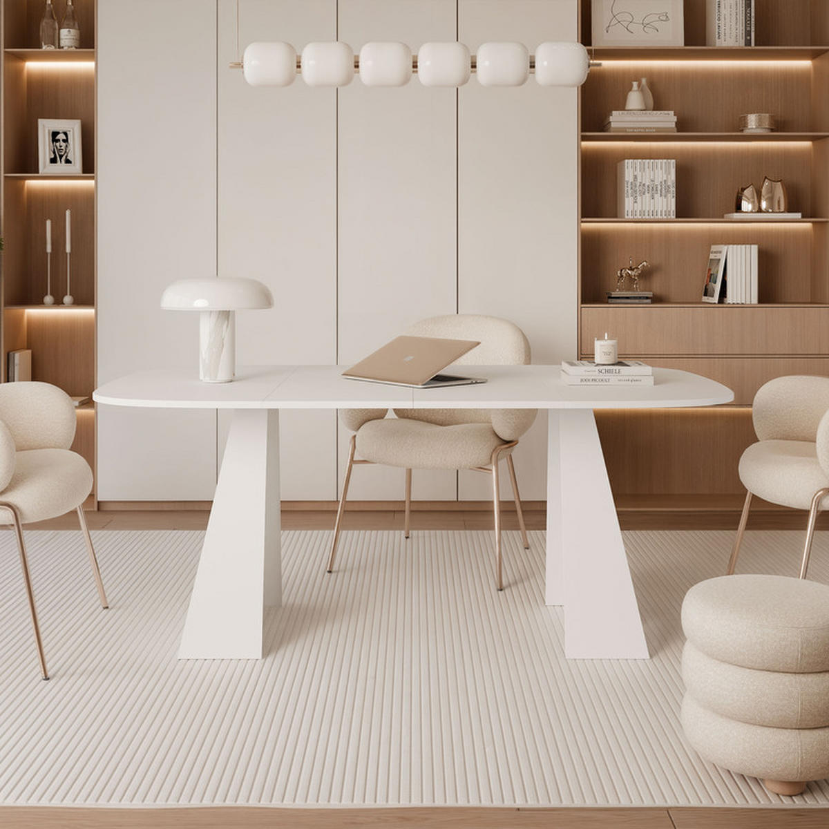 AUSZIEHTISCH ZELO 120/60/76 cm, Weiß - Weiß, Holzwerkstoff/Metall (60/120/76cm) - Idohome