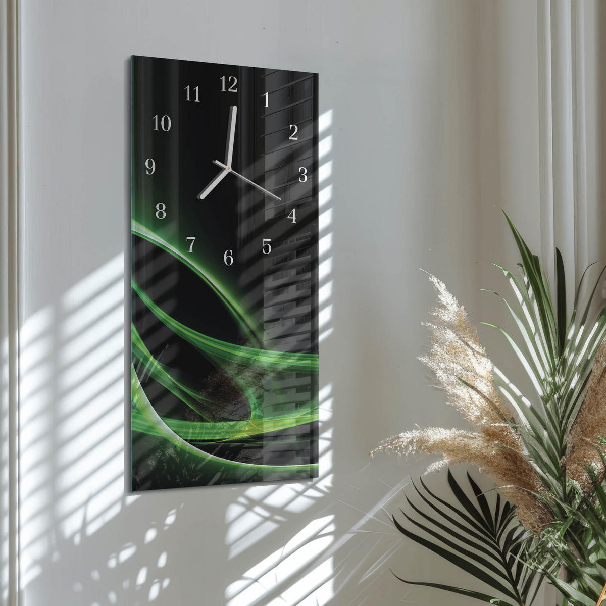 WANDUHR 30x60 cm - Sternenhimmel - Schwarz, Glas (30/60/0.4cm) - TULUP