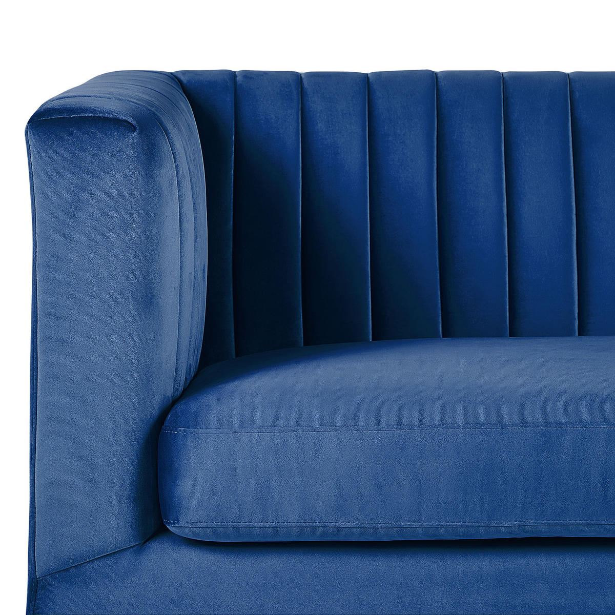 3-SITZER-SOFA Samtstoff Kobaltblau Arvika - Hellblau, Textil (204/75/78cm) - Beliani