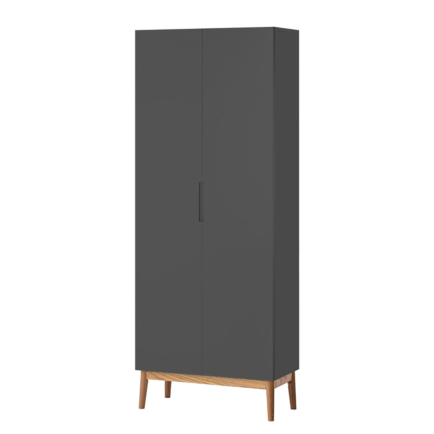 GARDEROBENSCHRANK - Eichefarben/Grau, Holzwerkstoff (76/193/37cm) - home24