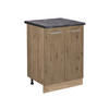 KÜCHENUNTERSCHRANK R-Line Artisan-Eiche 60 cm, AP Anthrazit - Eiche Wotan/Eiche Artisan, Holzwerkstoff (60/81.6/60cm) - Vicco