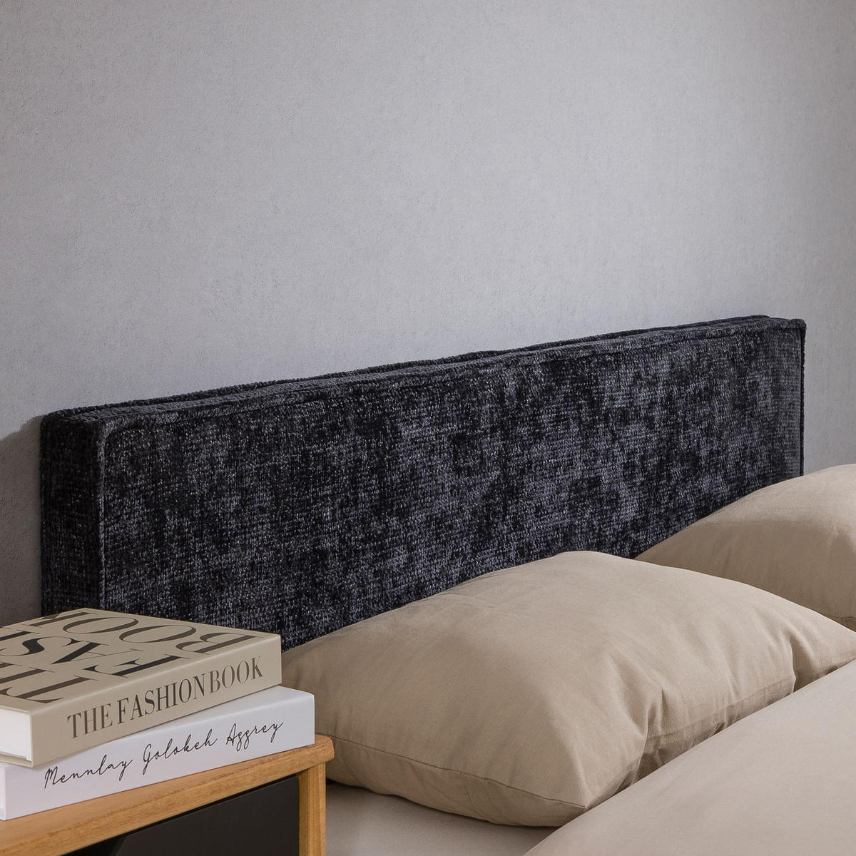 KOPFTEIL MIRENN 140X190 CM - Schwarz, Textil (141/69/6cm) - IDIMEX