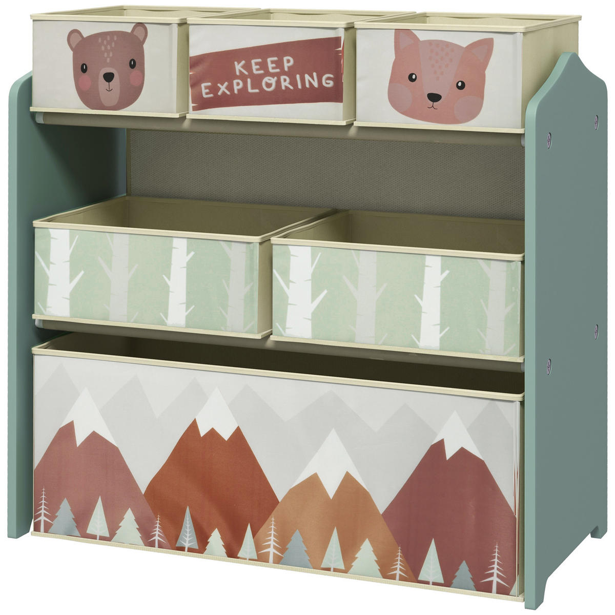 KINDERSCHRANK DE-09542 Grün - Grün, Holzwerkstoff (63/66/30cm) - ComfortXL