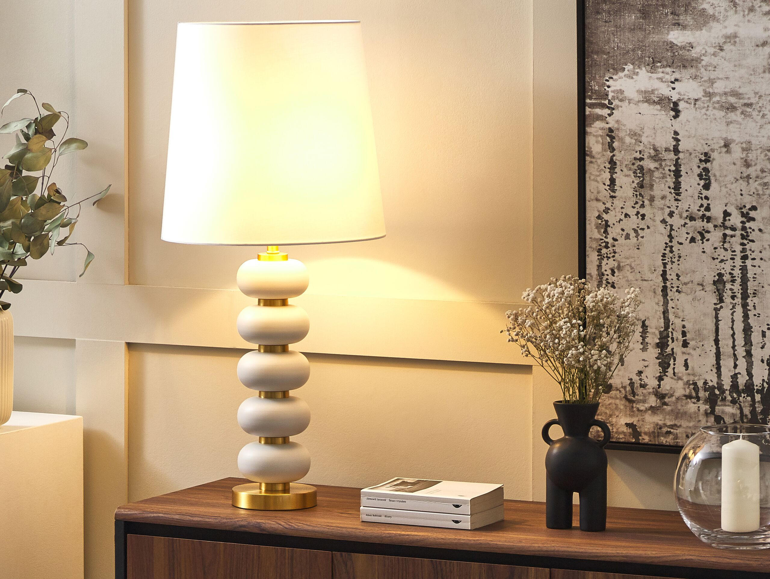 TISCHLEUCHTE Frio 37/37/80 cm - Weiß, Metall (37/37/80cm) - Beliani