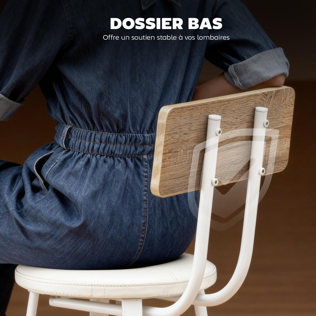 BARHOCKER 2er-Set Weiß und Natur - Weiß, Holzwerkstoff (41.5/99.5/36.5cm) - PANGIVO