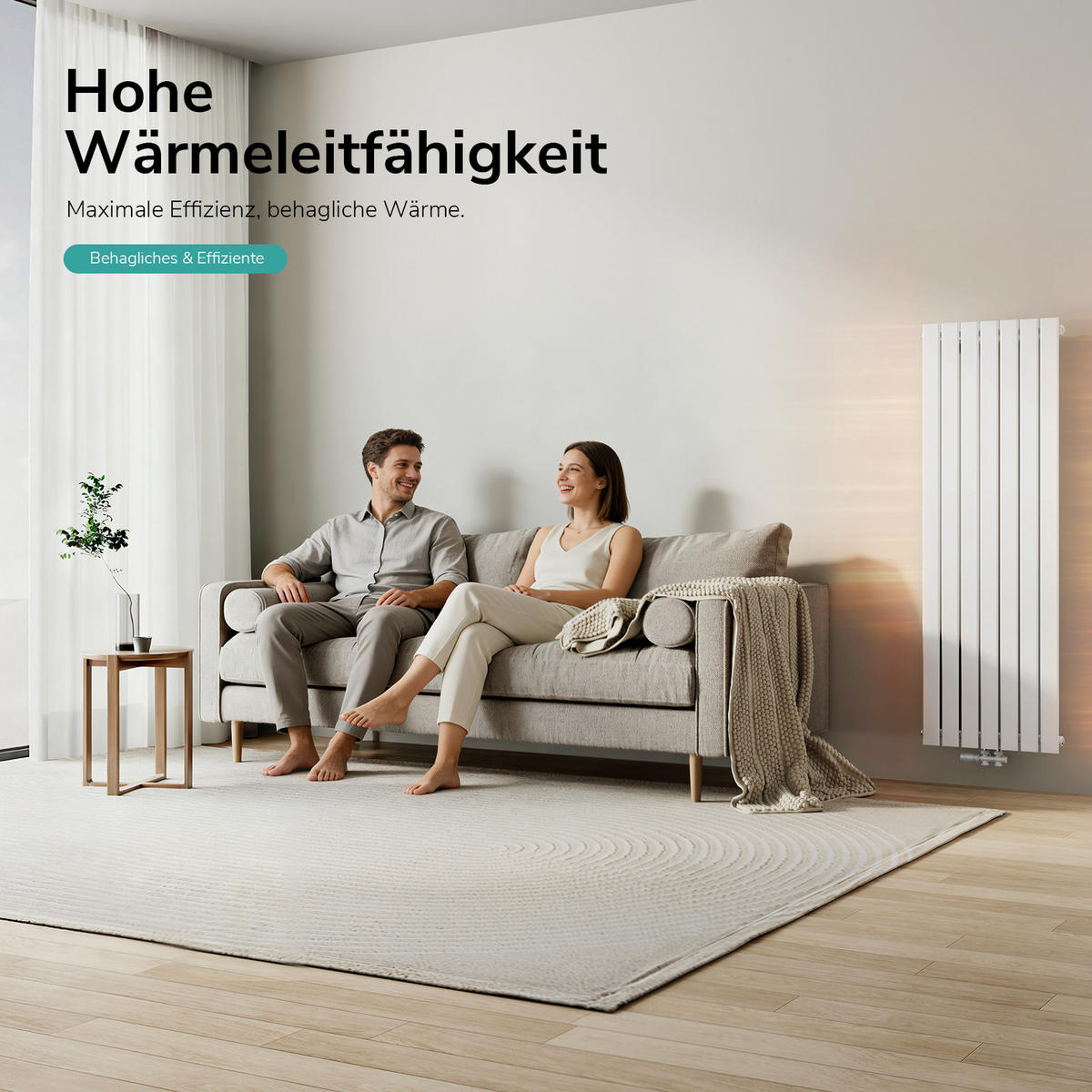 HEIZKÖRPER Vertikal Warmwasser Einlagig Weiß 160/53,8/5,2 cm - Weiß, Metall (54/160/4.9cm) - EMKE