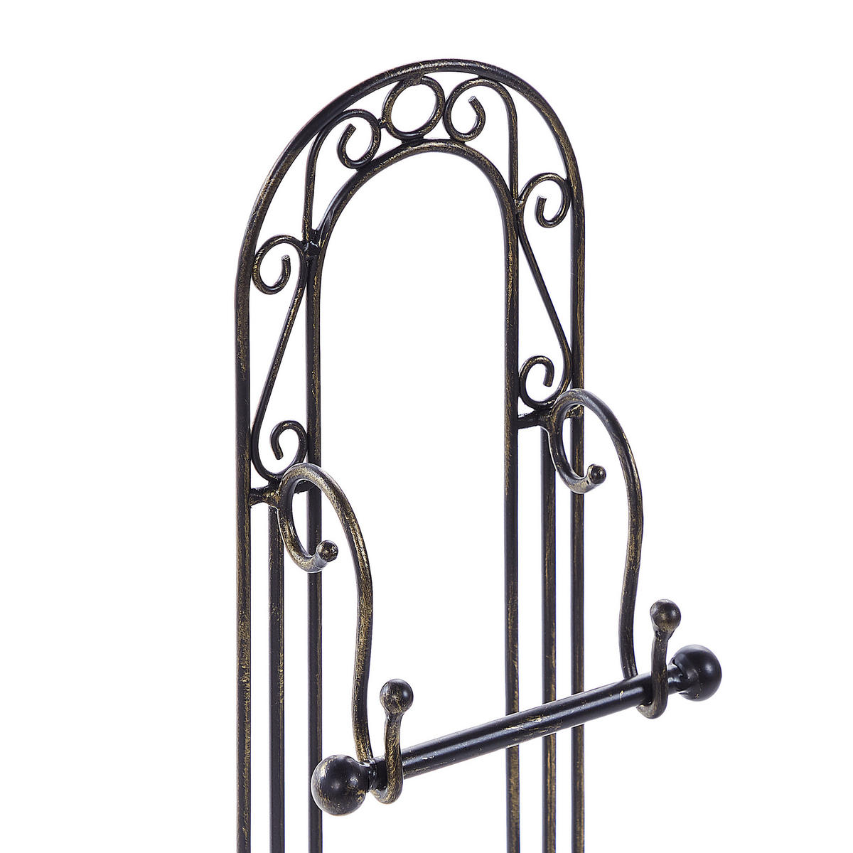 TOILETTENPAPIERSTÄNDER Metall Antik Optik schwarz Temuco - Schwarz, Metall (20/75/20cm) - Beliani