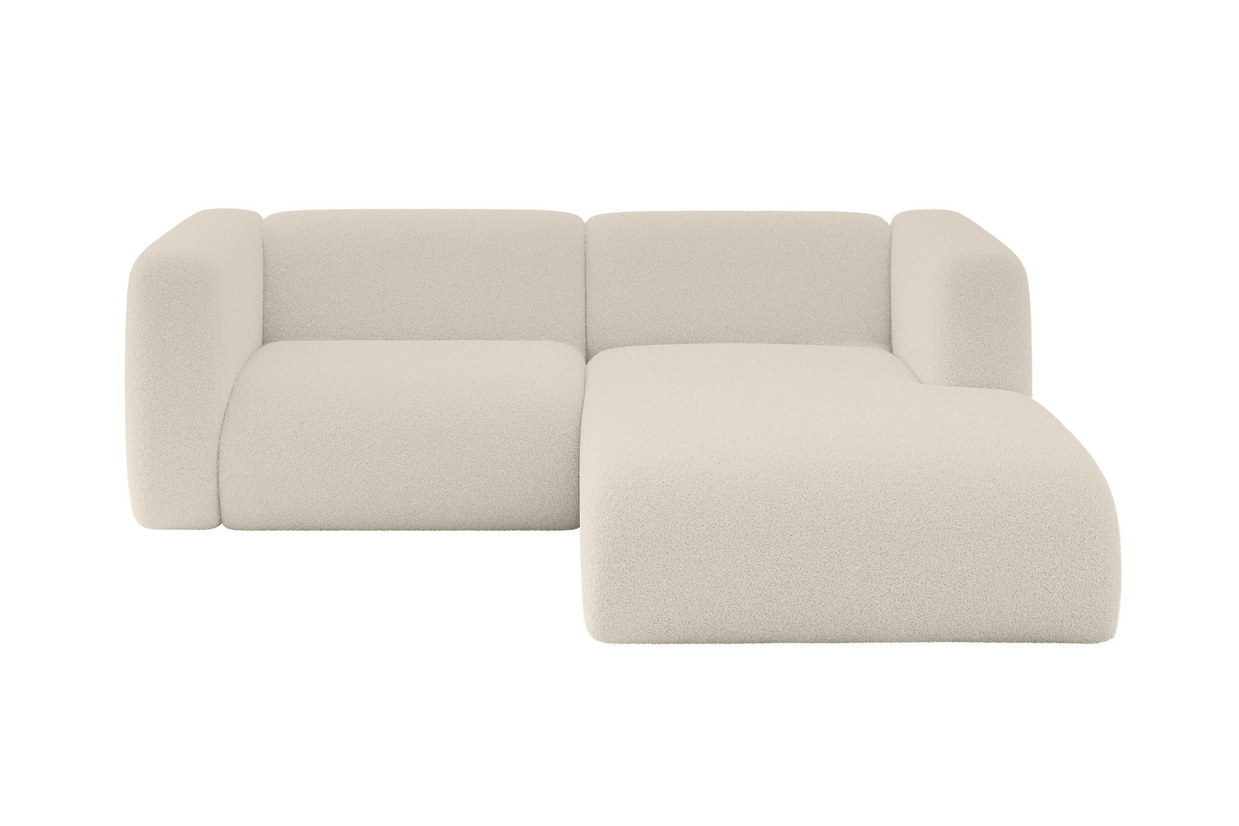 ALTDECOR ROHOVÁ SEDAČKA S PRAVOU OTOMANOU MIRA-L1 227x179x89 Béžová Bouclé