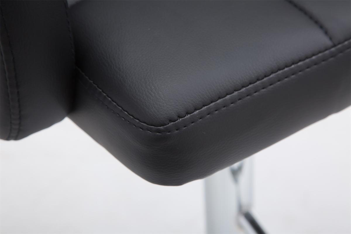 BARHOCKER Sutun Kunstleder Schwarz Silber - Schwarz, Leder/Metall (60/93/56cm) - DELUKE