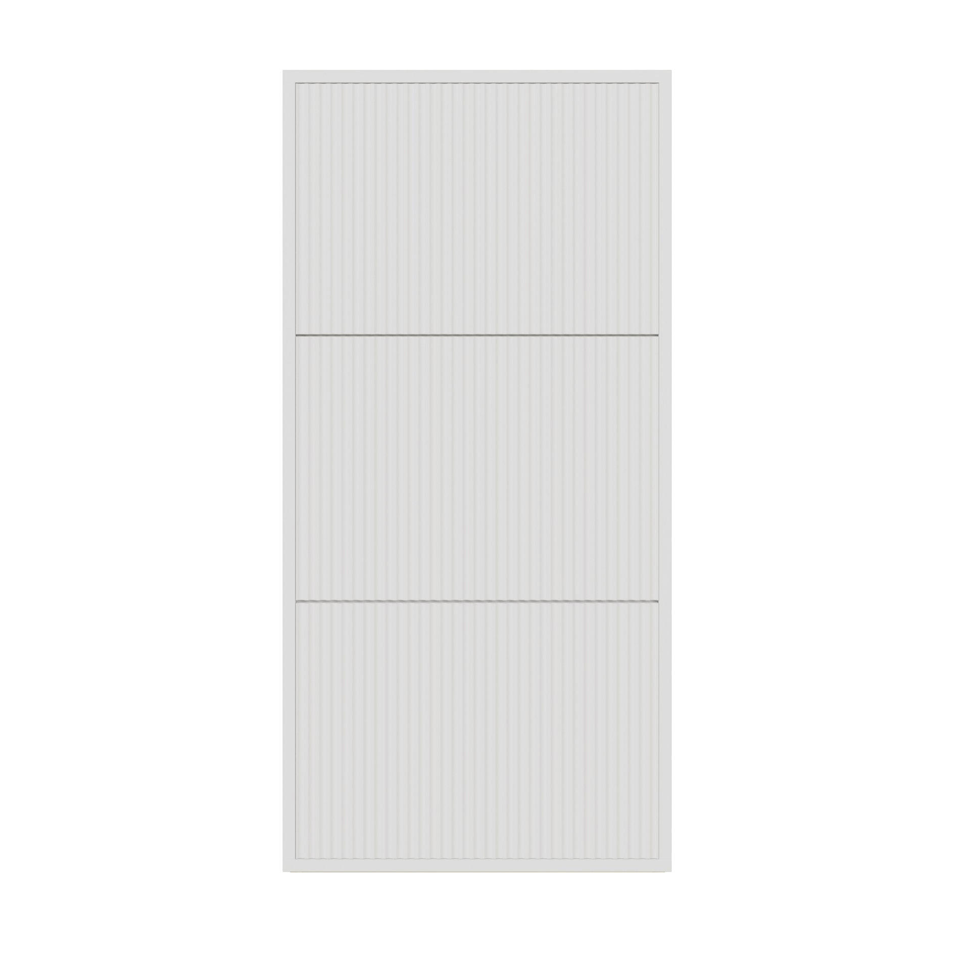 WAND-SCHUHSCHRANK Veldio mit 3 Klappen Weiß 50 cm - Weiß, Holzwerkstoff (50/103/30cm) - Selsey