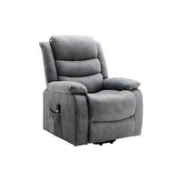 RELAXSESSEL Fernsehsessel - Stoff - Hellgrau - NADINE - Hellgrau, Textil (94/111/86cm) - Vente-Unique