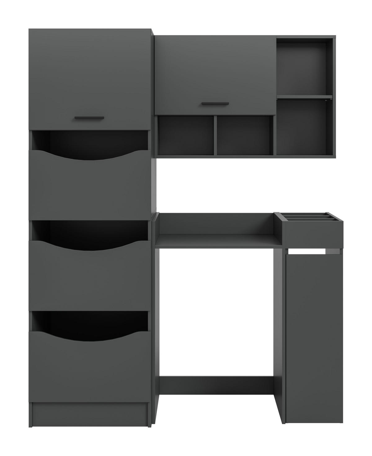 WASCHMASCHIENENUMBAU Set Mixx (B/H/T: ca. 126/195/68 cm) in anthrazit/anthrazit - Anthrazit, Holzwerkstoff (126/195/68cm)