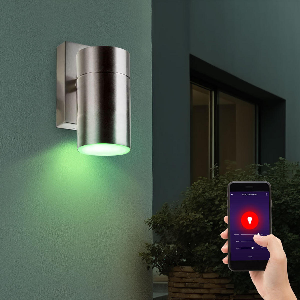 LED WANDLEUCHTE Edelstahl Silber - Silberfarben, Metall (6/6/10cm)