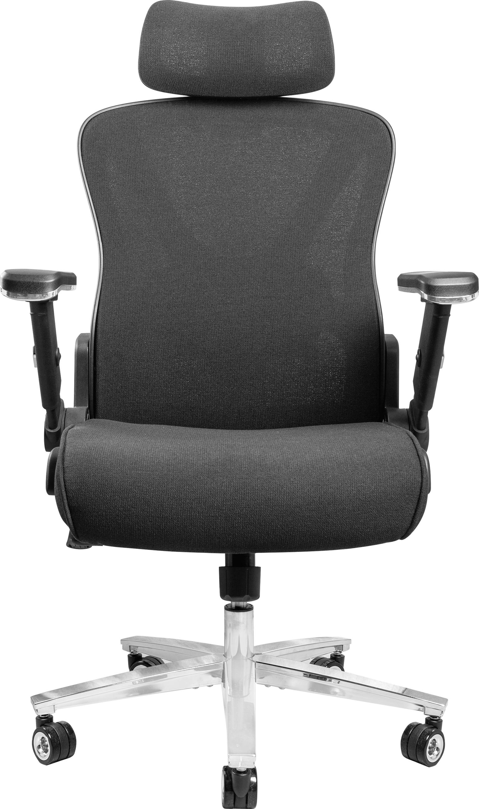 BÜROSTUHL PowerSeat Schwarz - Silberfarben/Schwarz, Kunststoff/Textil (74/135/74cm) - Clouvou
