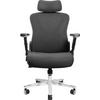 BÜROSTUHL PowerSeat Schwarz - Silberfarben/Schwarz, Kunststoff/Textil (74/135/74cm) - Clouvou