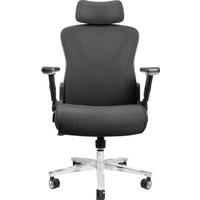 BÜROSTUHL PowerSeat Schwarz - Silberfarben/Schwarz, Kunststoff/Textil (74/135/74cm) - Clouvou