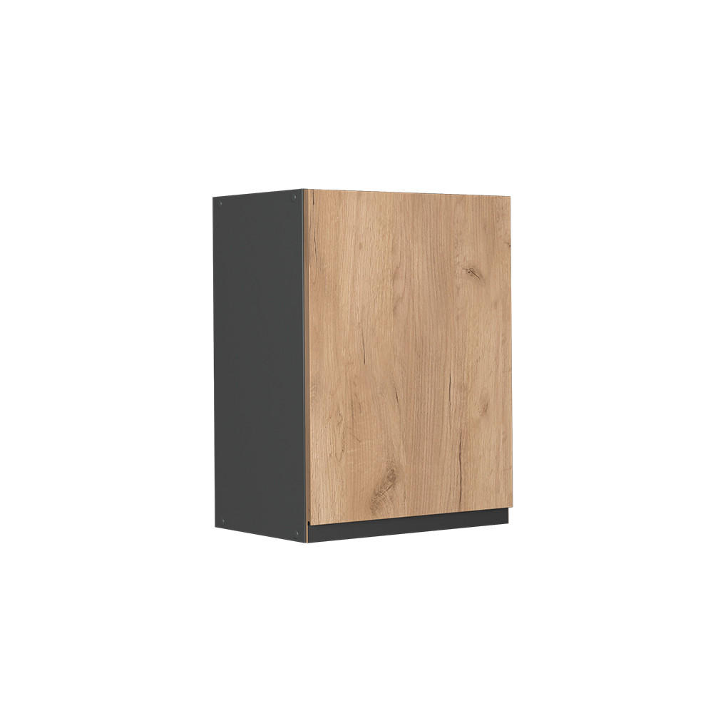 HÄNGESCHRANK R-Line Goldkraft Eiche 45 cm J-Shape - Honigeiche/Anthrazit, Holzwerkstoff (45/60/31cm) - Vicco