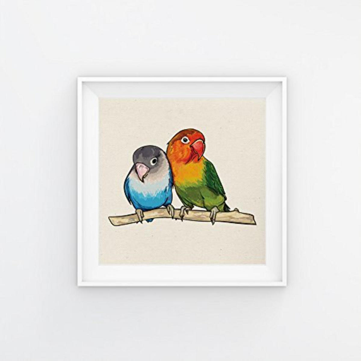 POSTER Set Mit 4 Vögel Tiere 15X15cm Schwarzer Rahmen - Schwarz, Papier (15/3cm) - Nacnic