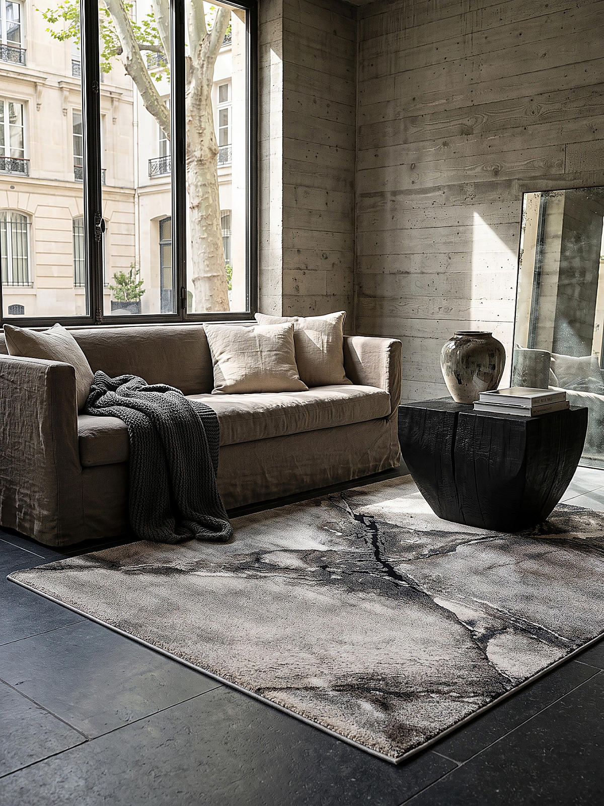 KURZFLORTEPPICH Abstrakt OGLIO Polypropylen Grau 160 x 230 cm - Grau, Textil (160/230cm) - KADIMA DESIGN