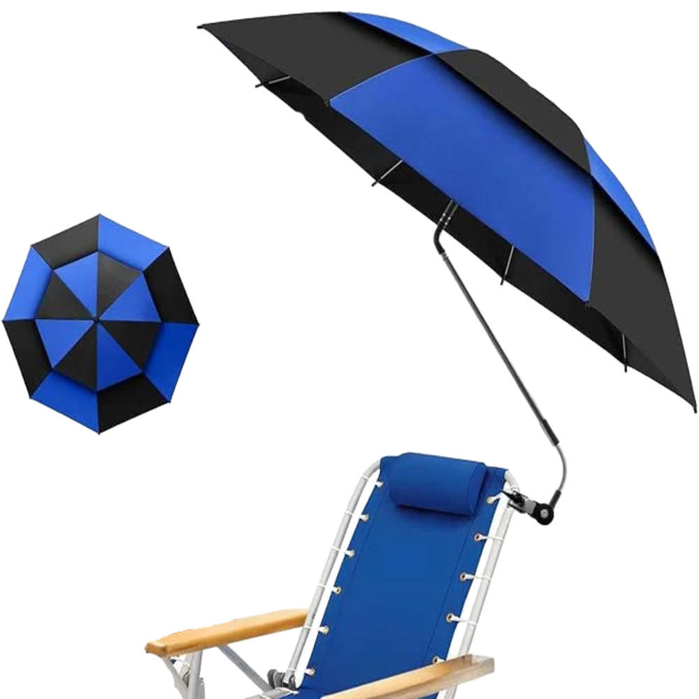 SONNENSCHIRM,TIEFBLAU + Schwarz, UPF 100+, Schirmdurchmesser: 41,73 Zoll - Schwarz, Kunststoff (106/106cm) - Weltevree