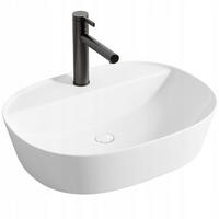 AUFSATZWASCHBECKEN, weiß, mit Loch, Keramik, oval, 50 x 38 cm - Weiß, Keramik (38/12/50cm) - Rebiko