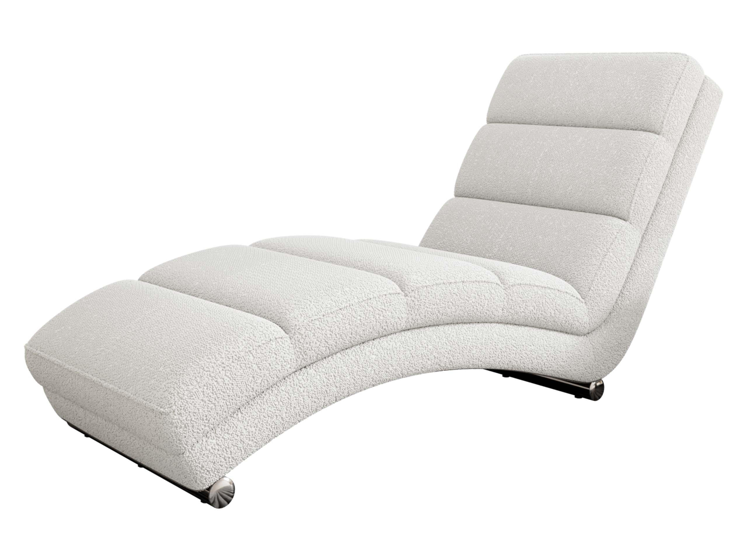 RELAXLIEGE Holiday Premium - Chromfarben/Weiß, Holz/Textil (62/84/180cm) - MIRJAN24