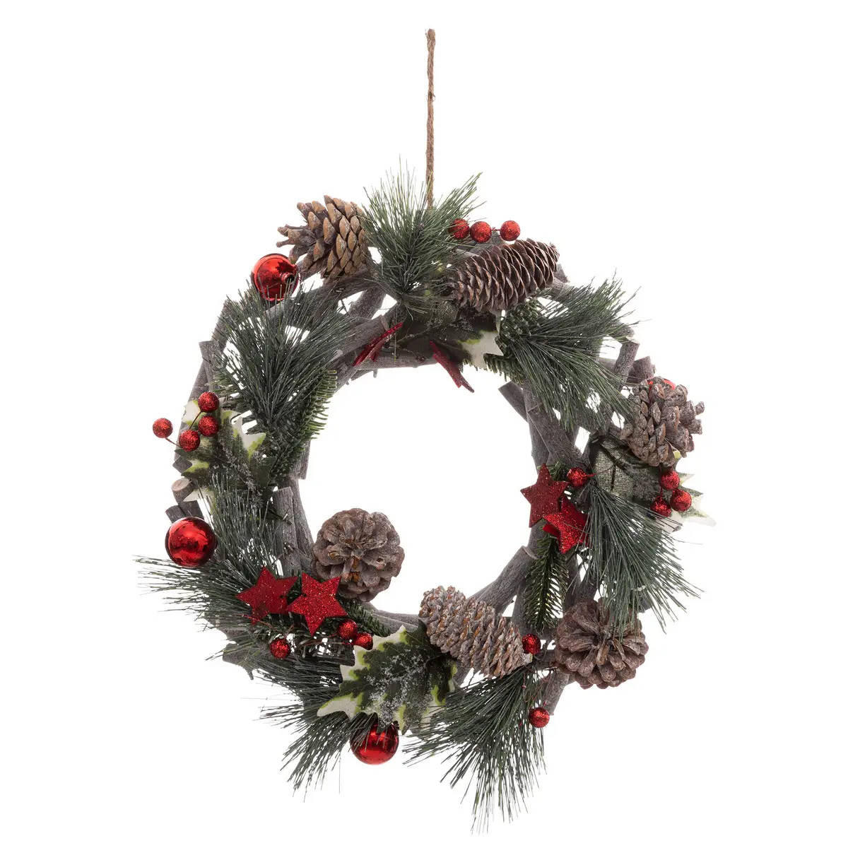 WEIHNACHTSKRANZ Zapfen 30 cm - Multicolor, Holz (30/32cm) - Atmosphera Createur d´interieur