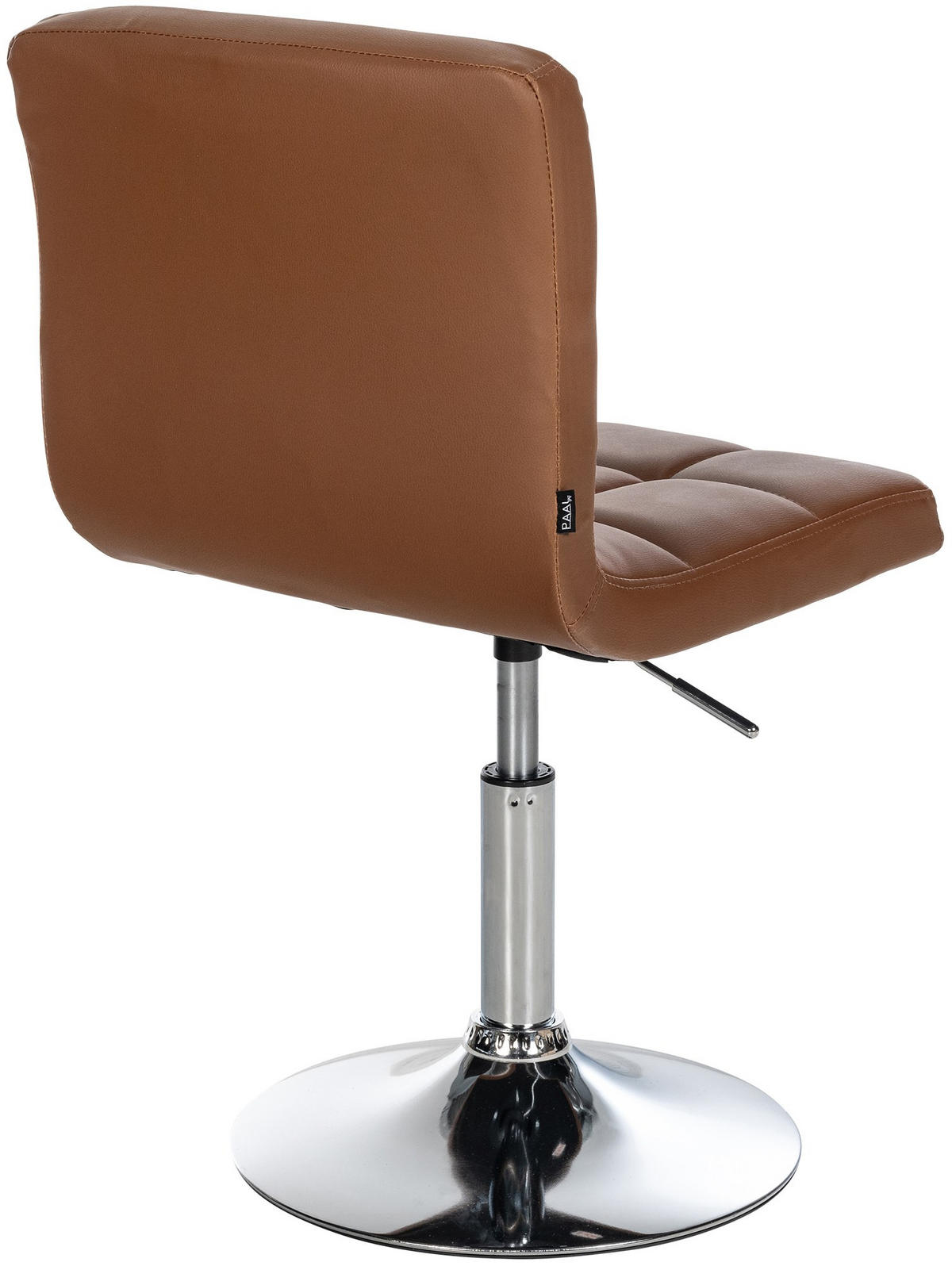 DREHSTUHL Lederlook hellbraun - Chromfarben/Hellbraun, Textil/Metall (44/74/49cm) - CLP