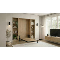 WANDBETT Morphy Classik Modulares SizeFlex- und TypeFlex-System - 96x190 Vertikal - Schwarz, Holz (96/190cm) - WallBedKing