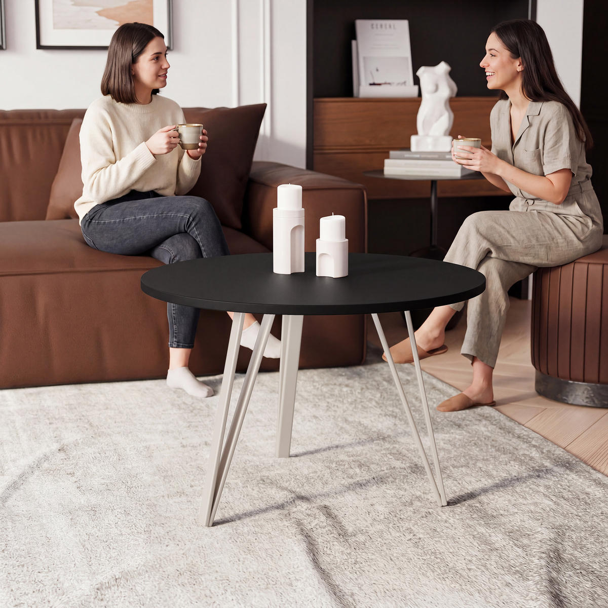 COUCHTISCH RIO - Schwarz, Holzwerkstoff (67/67/45cm) - Idohome