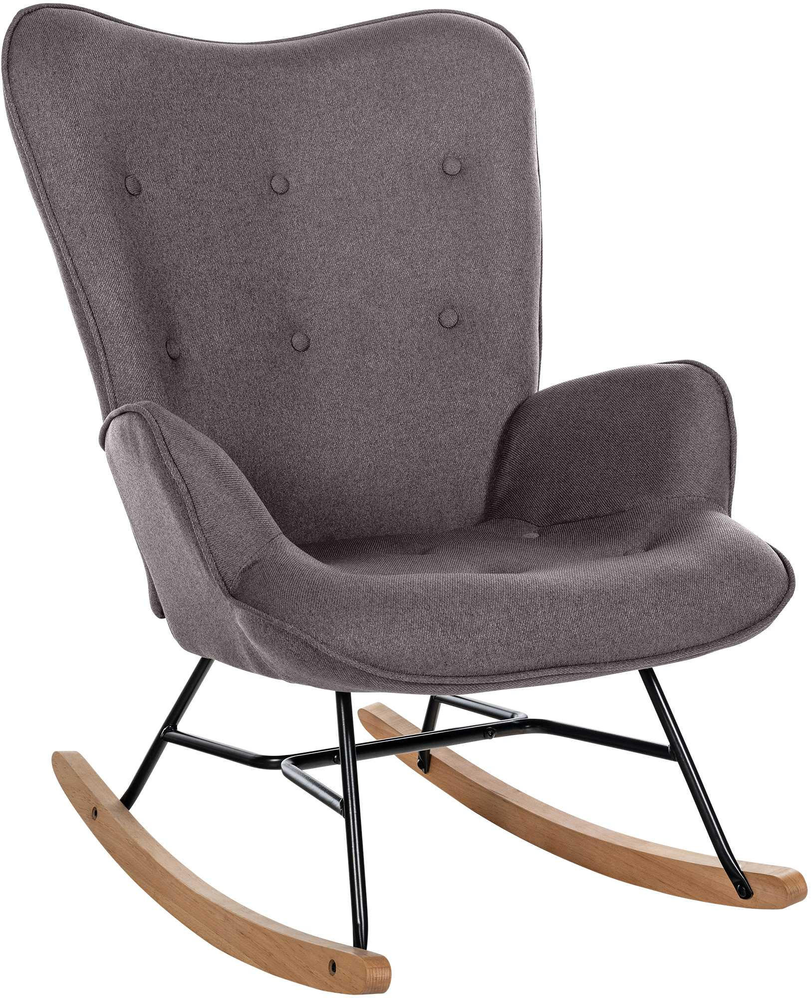 SCHAUKELSTUHL Stoff dunkelgrau - Dunkelgrau, Textil/Metall (71/98/88cm) - CLP