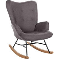 SCHAUKELSTUHL Stoff dunkelgrau - Dunkelgrau, Textil/Metall (71/98/88cm) - CLP