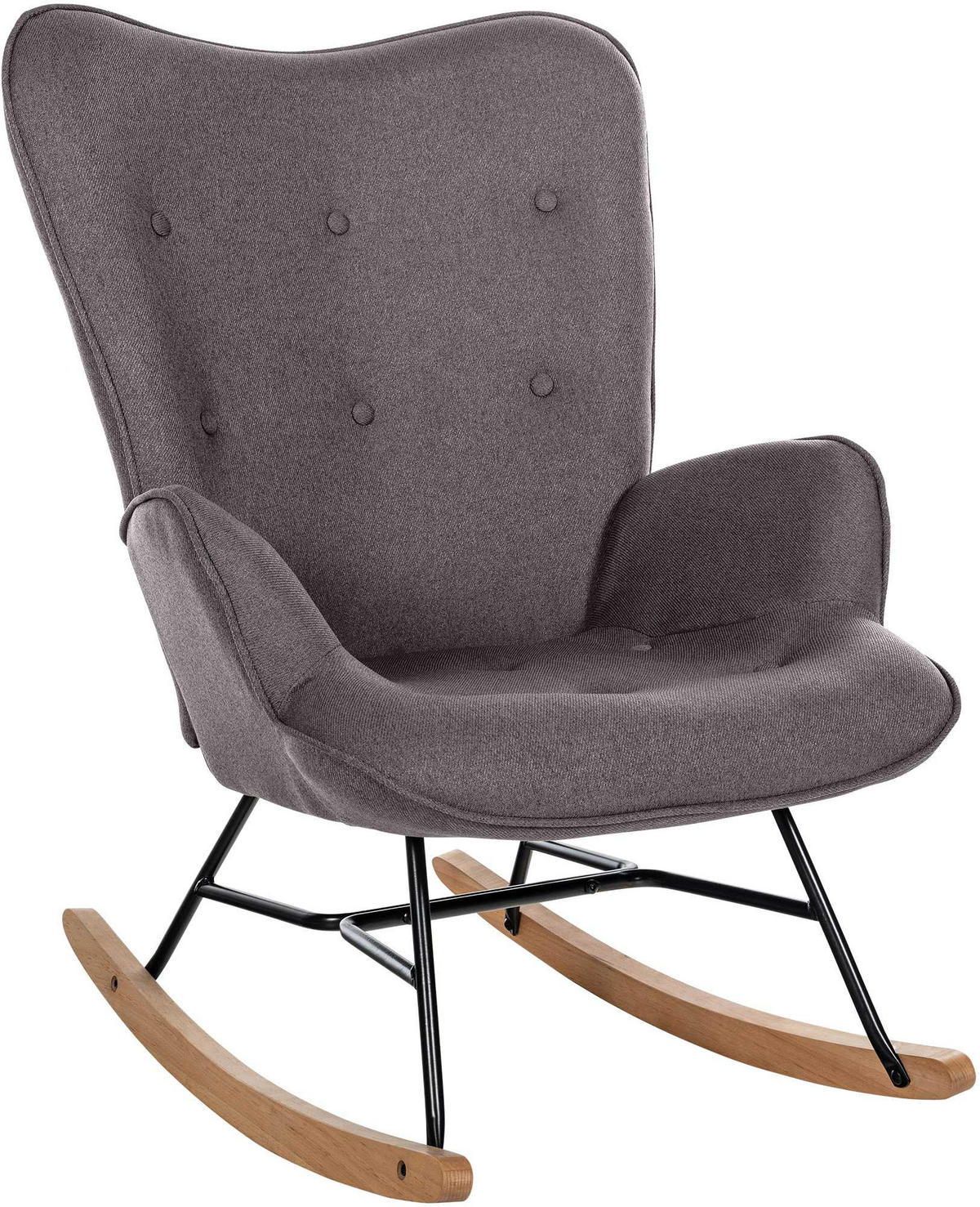 SCHAUKELSTUHL Stoff dunkelgrau - Dunkelgrau, Textil/Metall (71/98/88cm) - CLP