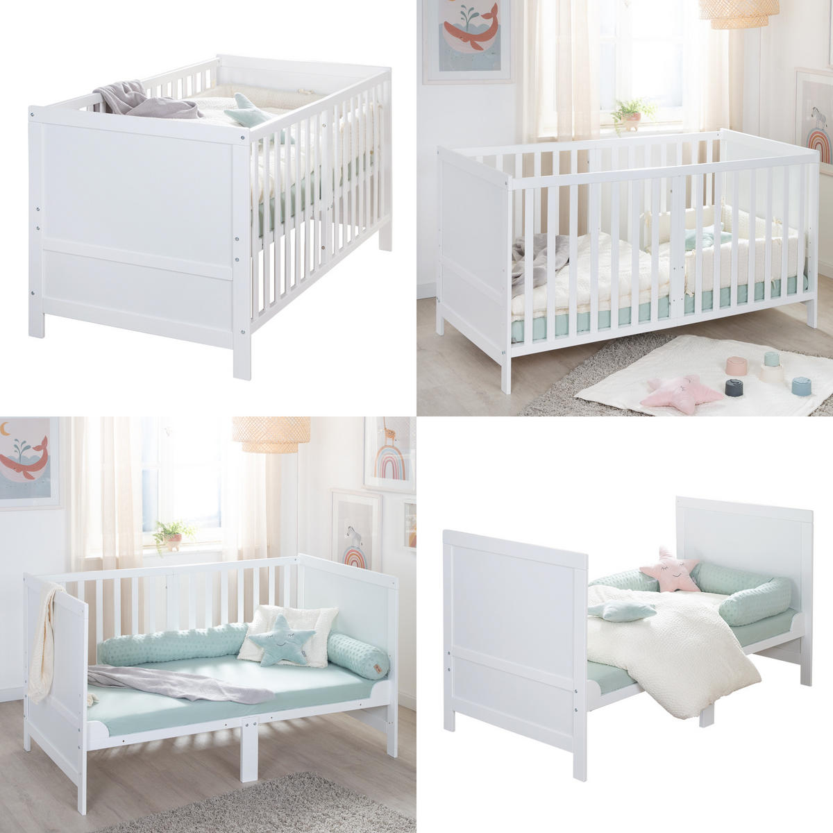 SPJÄLSÄNG med madrass Easy Sleep 70 x 140 cm - Vit, Träbaserade material/Textil (70/140cm) - Roba