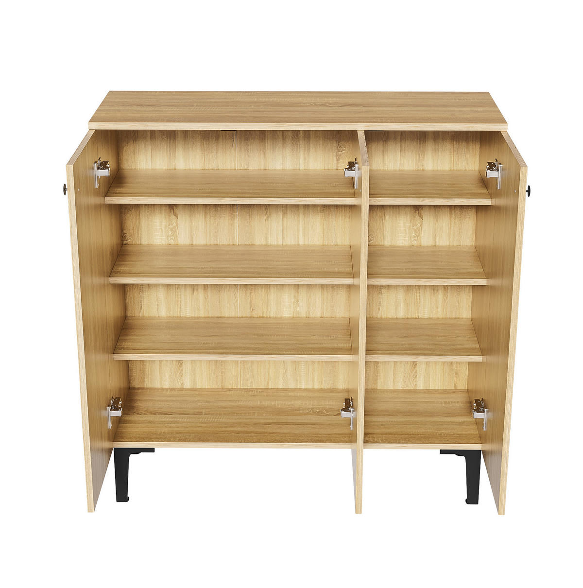 SCHUHSCHRANK 90/32/94 cm mit 3 Türen, Einlegeböden und Ablage in Holzoptik, Holzfarben - Naturfarben, Holzwerkstoff (90/94/32cm) - Redom