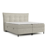 BOXBETT Las Palmas 180/200 cm Beige im Alta Stoff - Beige/Schwarz, Holz/Holzwerkstoff (180/200cm) - AltaBeds