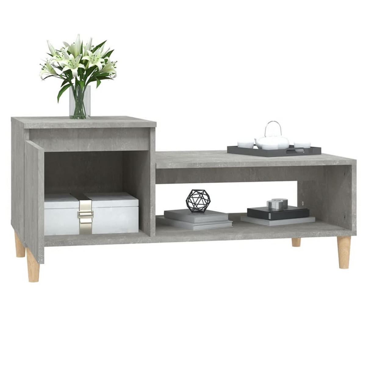 COUCHTISCH Betongrau 100x50x45 cm Holzwerkstoff - Grau, Holzwerkstoff (100/50/45cm) - furnicato