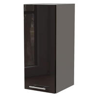 KÜCHENHÄNGESCHRANK Essen W2/20 Schwarz Hochglanz / Grau Matt 20 / 32,5 / 72cm - Schwarz Hochglanz/Schwarz, Holz/Holzwerkstoff (20/72/32.5cm) - Feldmann-Wohnen