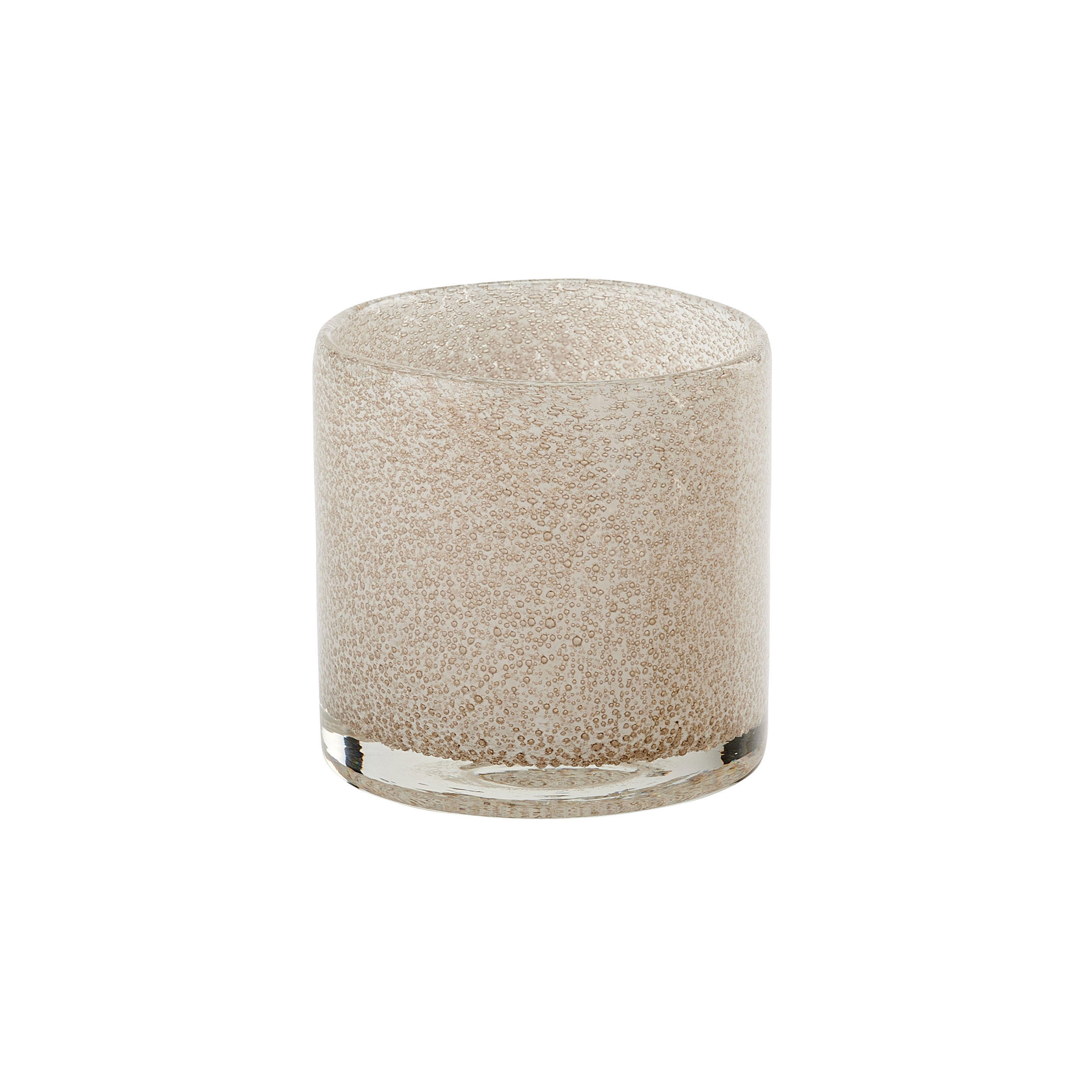 WINDLICHT Linen Glitzer Bubbles, Glas, Hellbeige, H 10 cm - Beige, Glas (10/10/10cm) - Gift Company