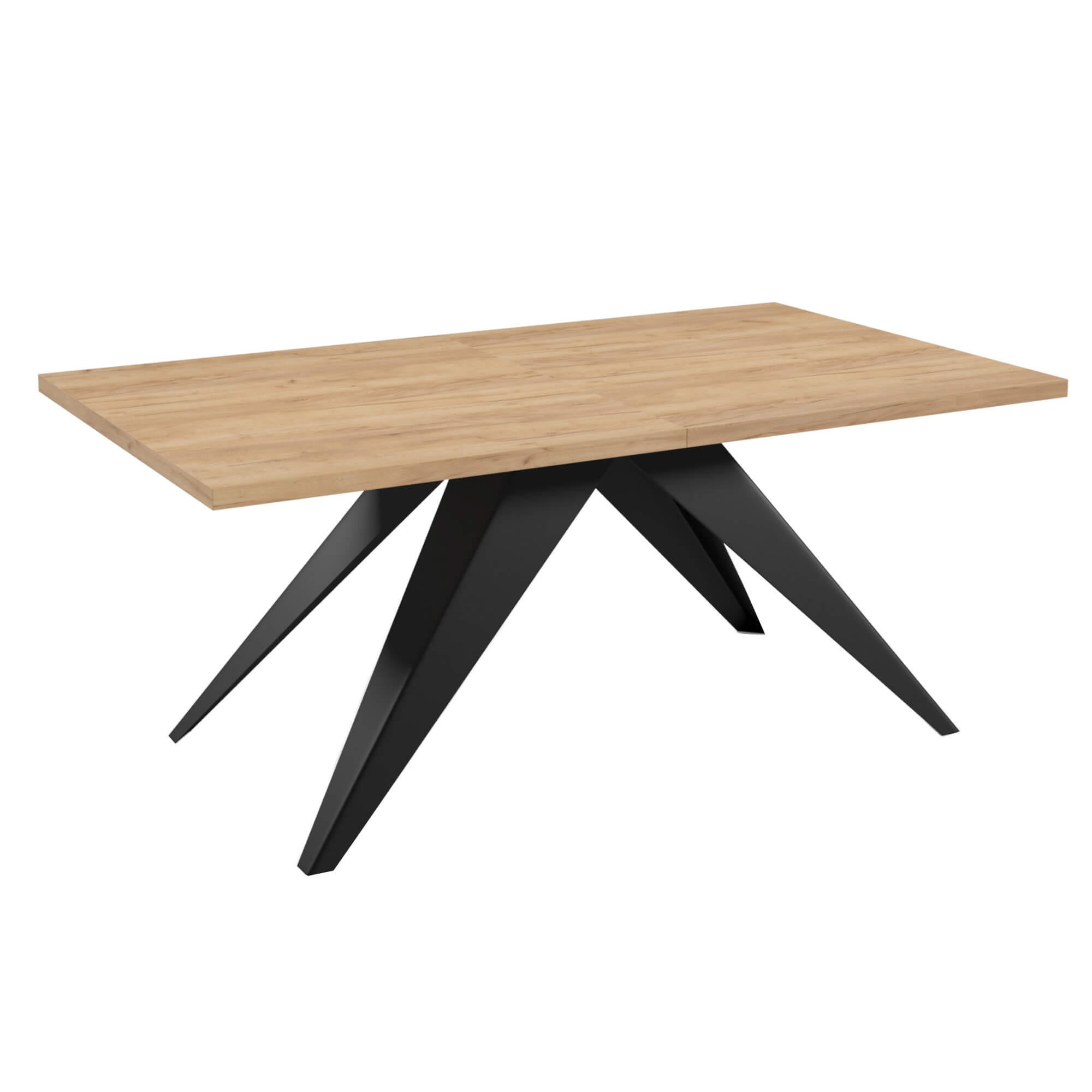 ESSTISCHE SENTO - Honigeiche/Schwarz, Holzwerkstoff (90/160/76cm) - Meblini