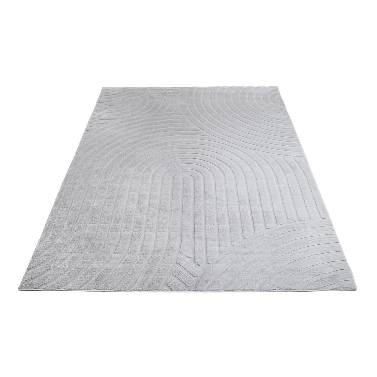 KURZFLOR-TEPPICH Waves 501 Grau 120x170 cm - Grau, Textil (120/170cm) - carpet city