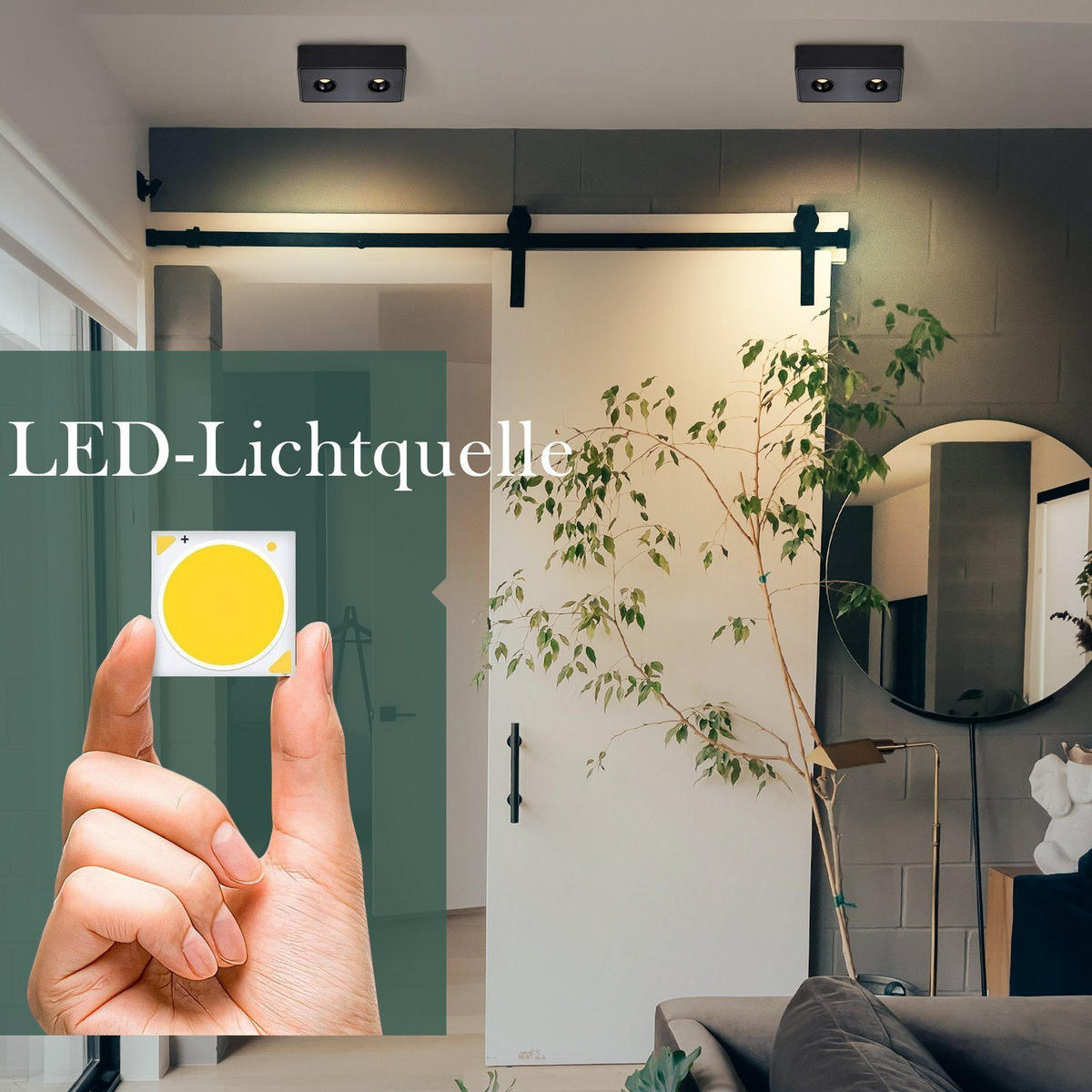 LED-STRAHLER Chopper 22.2/13.2/5.5cm - Schwarz, Metall (22.2/13.2/5.5cm) - ZMH