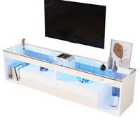 TV-SCHRANK LED Hochglanz 70 Zoll 2 Schubladen Weiß modern - Weiß, Holzwerkstoff (40/46/180cm) - FLIEKS