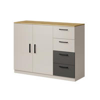 KOMMODE mit Schubladen Billz 2D4S 120 Kaschmir/Eiche Cremona - Kaschmir/Schwarz, Holzwerkstoff/Kunststoff (120/90/40cm) - mzm24