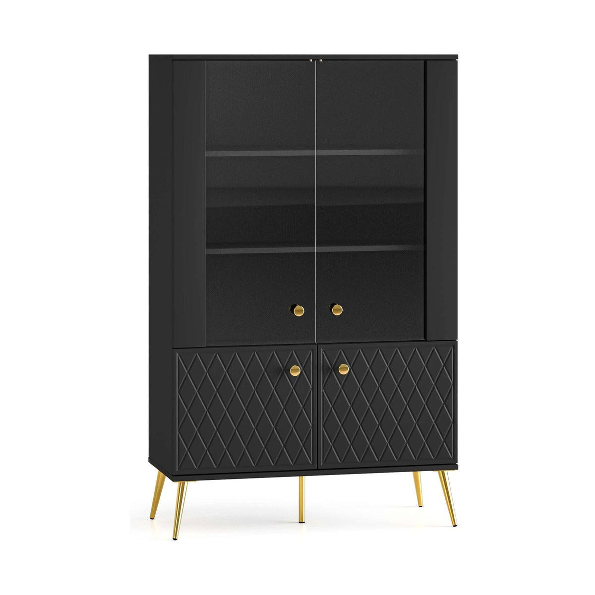 VITRINE – 92 cm – Eljot – Schwarz - Schwarz, Holzwerkstoff (92/149/40cm) - hi-markt