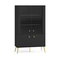 VITRINE – 92 cm – Eljot – Schwarz - Schwarz, Holzwerkstoff (92/149/40cm) - hi-markt