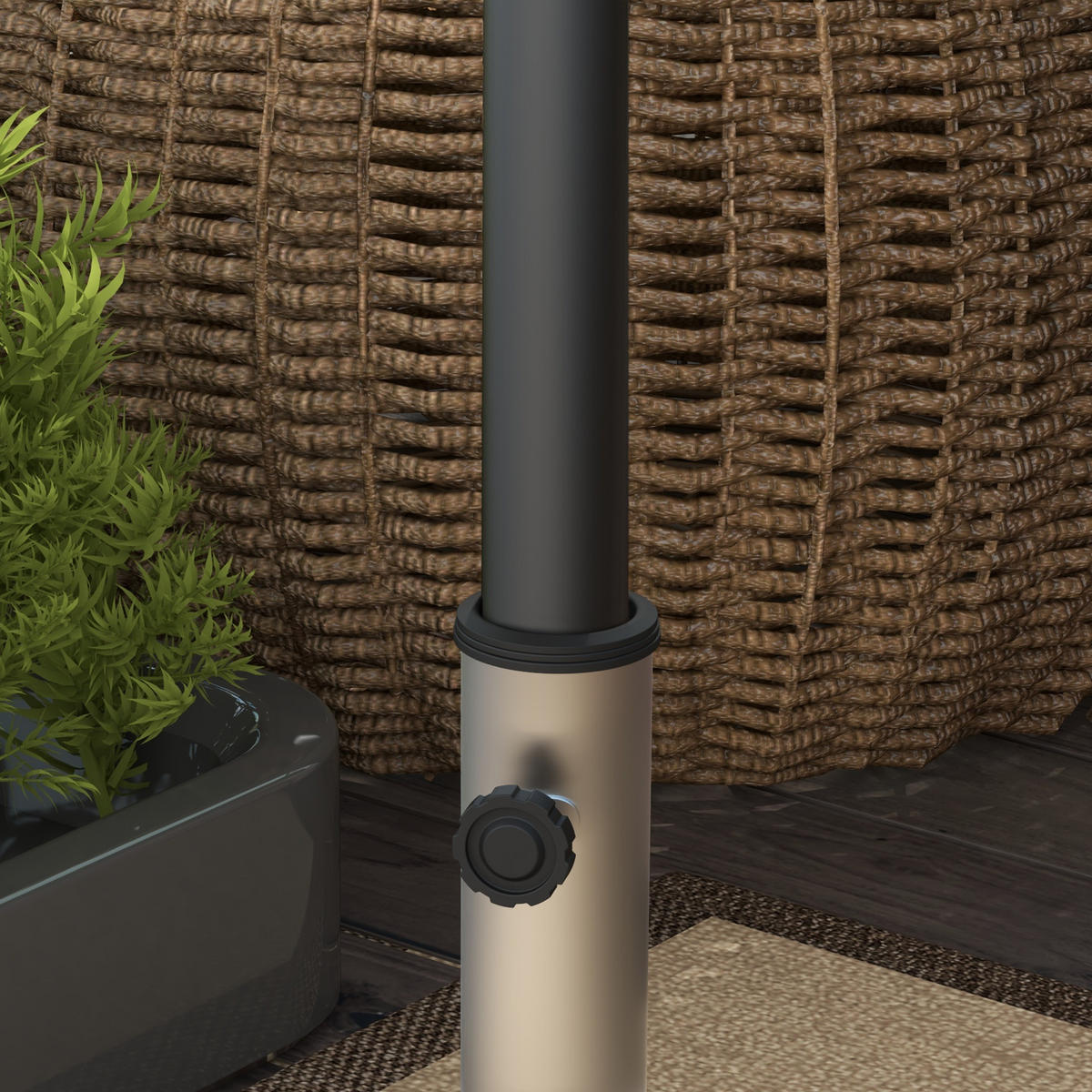 SONNENSCHIRMSTÄNDER 28 kg Granit grau - Grau, Metall (41/41cm) - Fortuna Lai