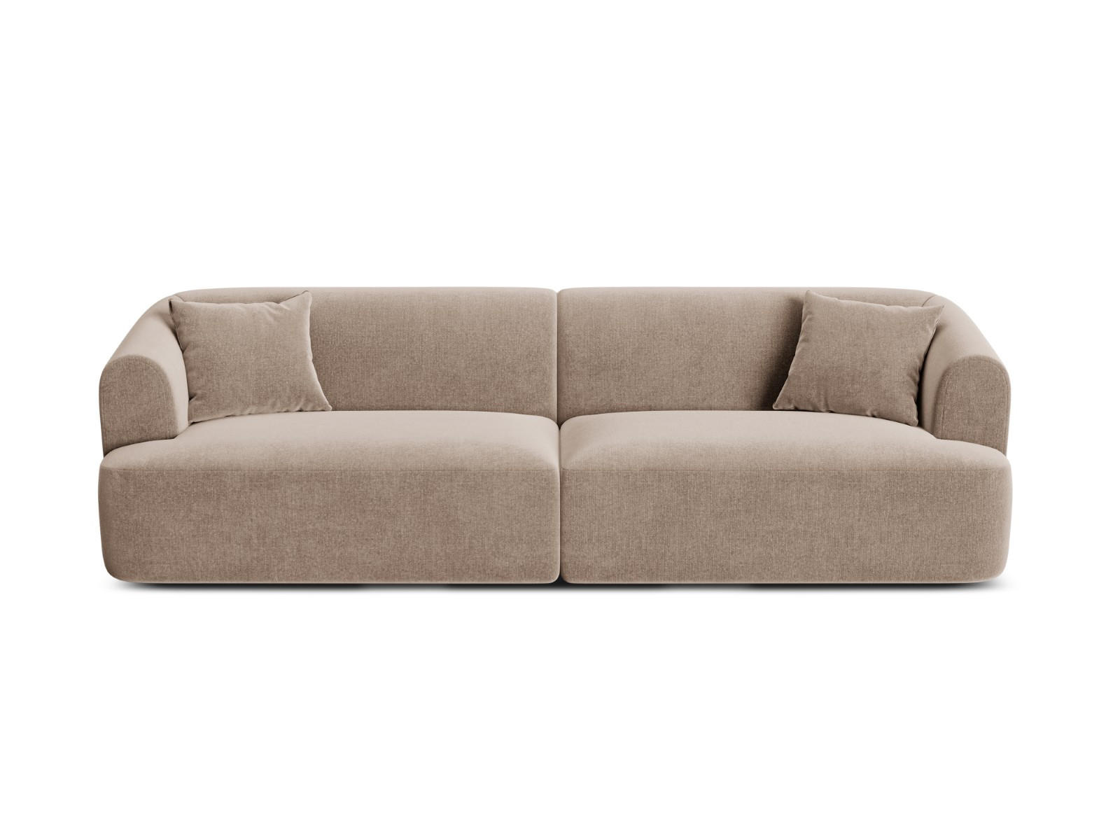 MODULARES-SOFA Campi aus Samt dunkelbeige 4 Sitzplätze - Mokka, Textil (90/70/255cm) - Cosmopolitan Design