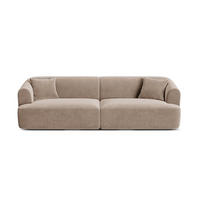 MODULARES-SOFA Campi aus Samt dunkelbeige 4 Sitzplätze - Mokka, Textil (90/70/255cm) - Cosmopolitan Design